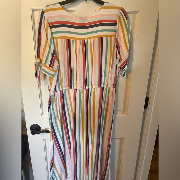 A.n.a. Multi-colored striped midi button up dress - Picture 7 of 7
